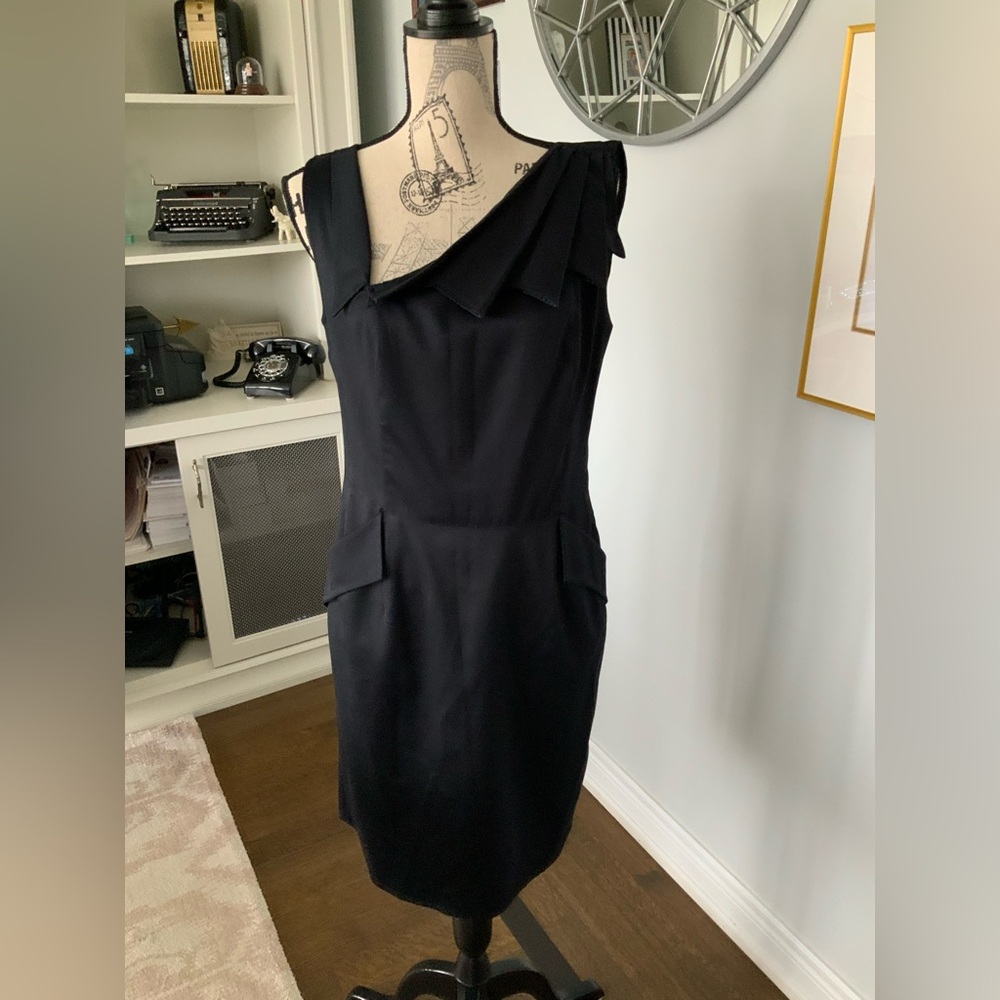 FIYONAS Sleeveless Asymmetrical Neckline Knee Length Dress Women’s Size 10 - Picture 14 of 16